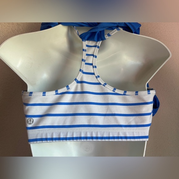 Lululemon No Limited Tank/Bra Combo in Pipe Dream Blue and White Stripes 10 - Picture 9 of 10
